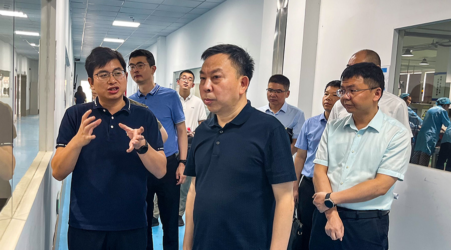 江苏省镇江市新区管委会领导莅临尊龙凯时人生就是搏储能江苏工厂调研指导